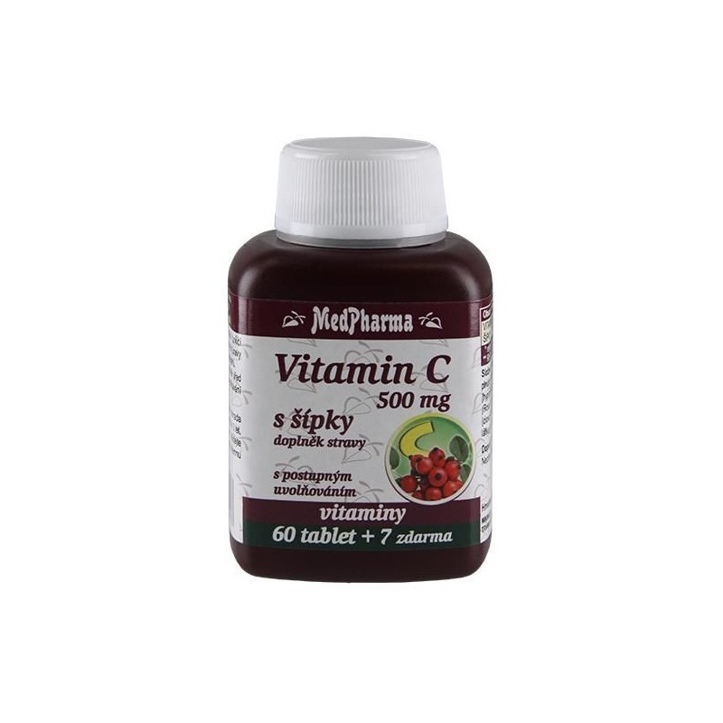 MEDPHARMA Vitamin C 500 mg s šípky 60+7 tablet