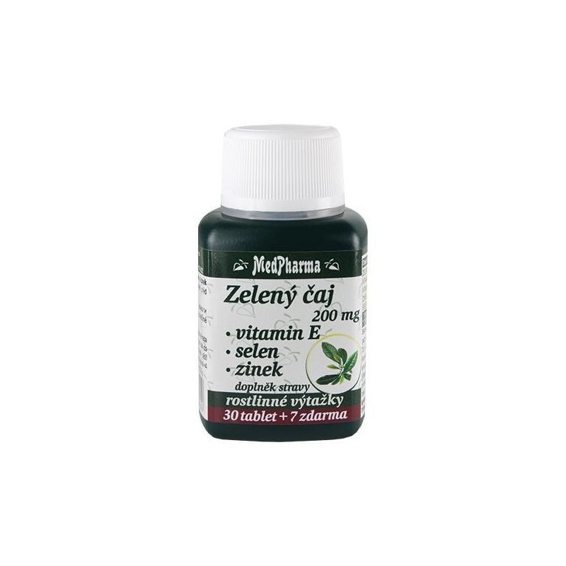 MEDPHARMA Zelený čaj 200 mg + vitamin E + selen + zinek 30+7 tablet