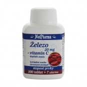 MEDPHARMA Železo 20 mg + vitamin C 100+7 tablet