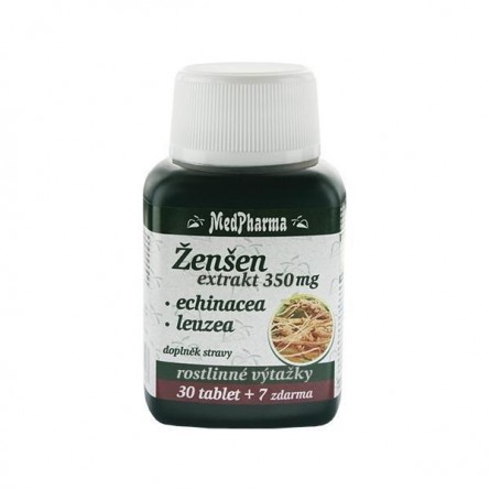 MEDPHARMA Žen-šen 350 mg + echinacea + leuzea 30+7 tablet