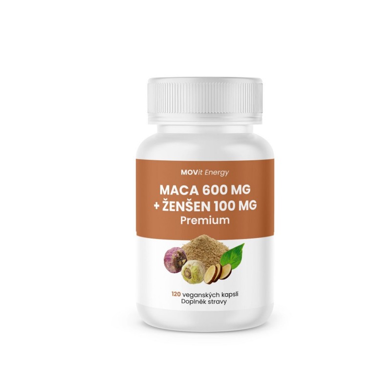 MOVIT ENERGY Maca 600 mg + ženšen 100 mg premium 120 kapslí