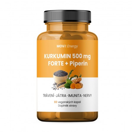 MOVIT ENERGY Kurkumin 500 mg forte + piperin 60 kapslí