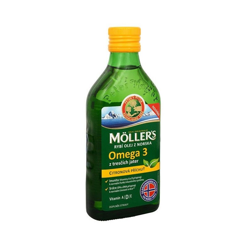 MÖLLER´S Omega 3 rybí olej citronová příchuť 250 ml