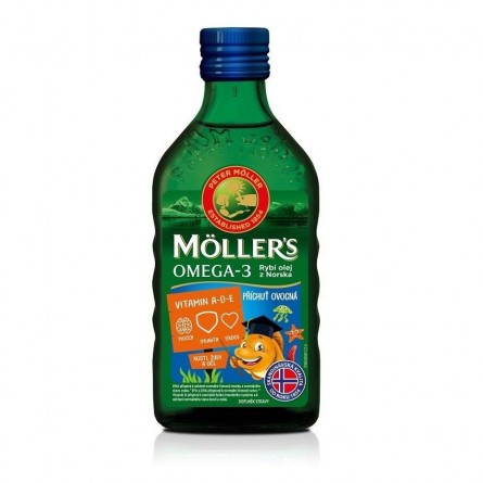 MÖLLER´S Omega 3 rybí olej ovocná příchuť 250 ml