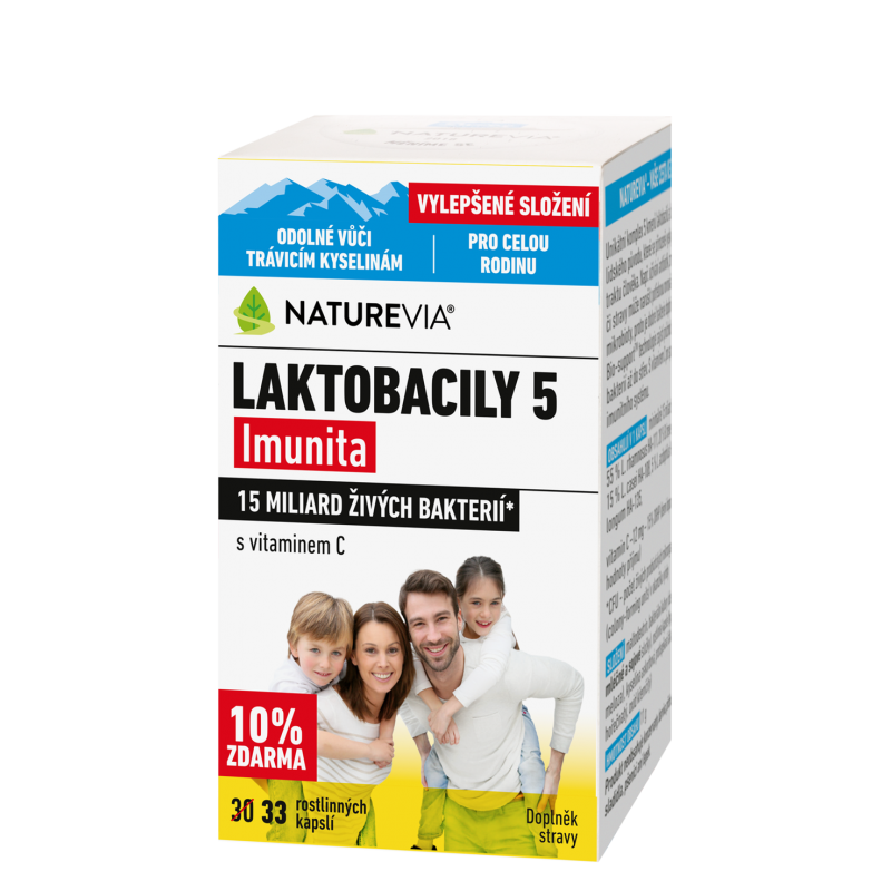 NATUREVIA Laktobacily 5 Imunita 33 kapslí