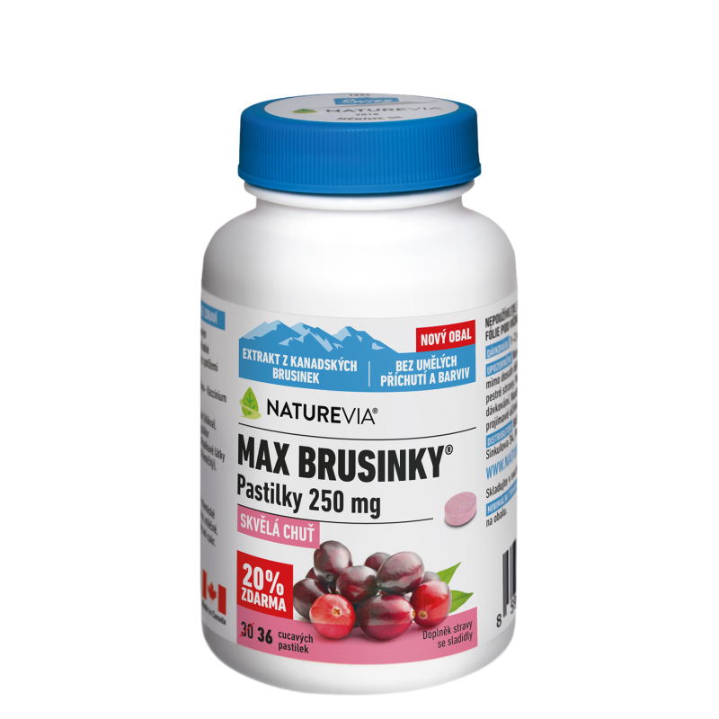 NATUREVIA Max brusinky 36 cucavých pastilek