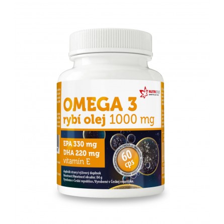 NUTRICIUS Omega 3 rybí olej 1000 mg+ vitamín E 60 kapslí