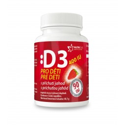 NUTRICIUS D3 400 IU pro děti s příchutí jahod 90 tablet