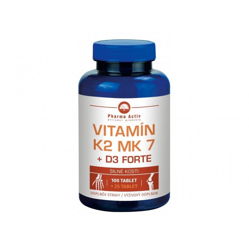 PHARMA ACTIV Vitamín K2 MK7 + D3 forte 100+25 tablet