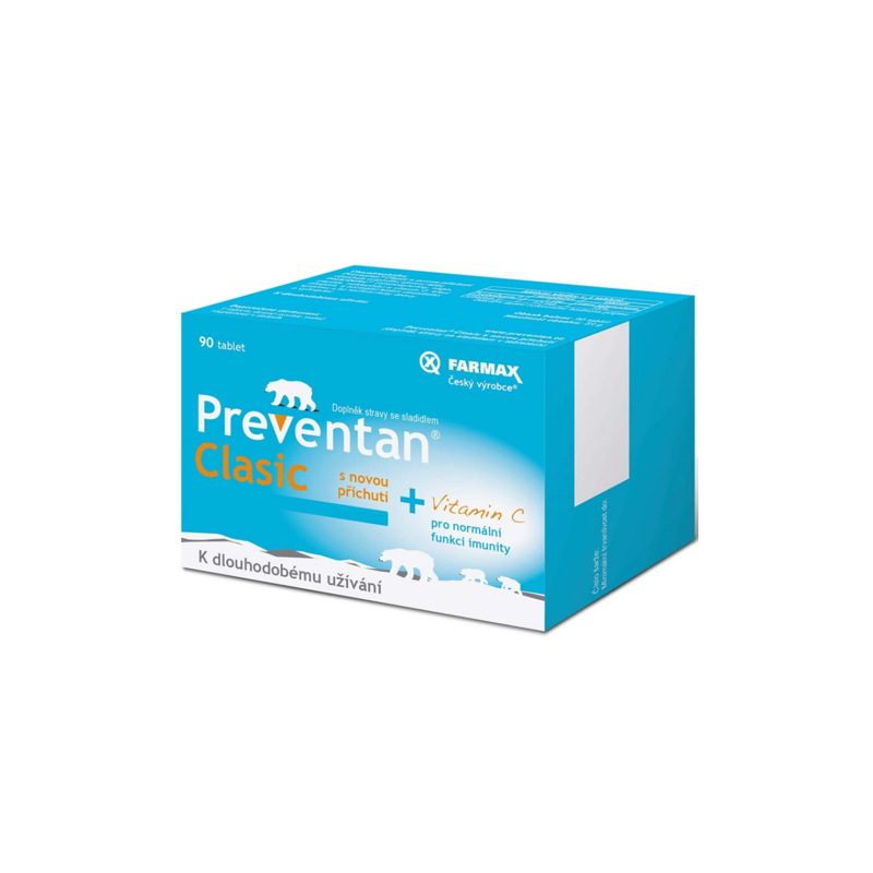 PREVENTAN Clasic + vitamin C s příchutí 90 tablet