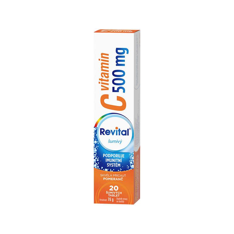 REVITAL Vitamin C 500 mg pomeranč 20 šumivých tablet