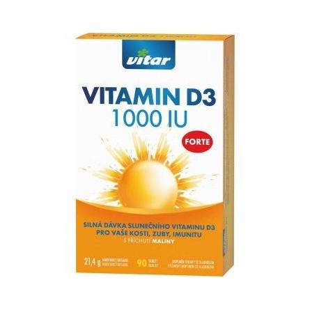REVITAL Vitamin D3 1000 IU forte malina 90 tablet