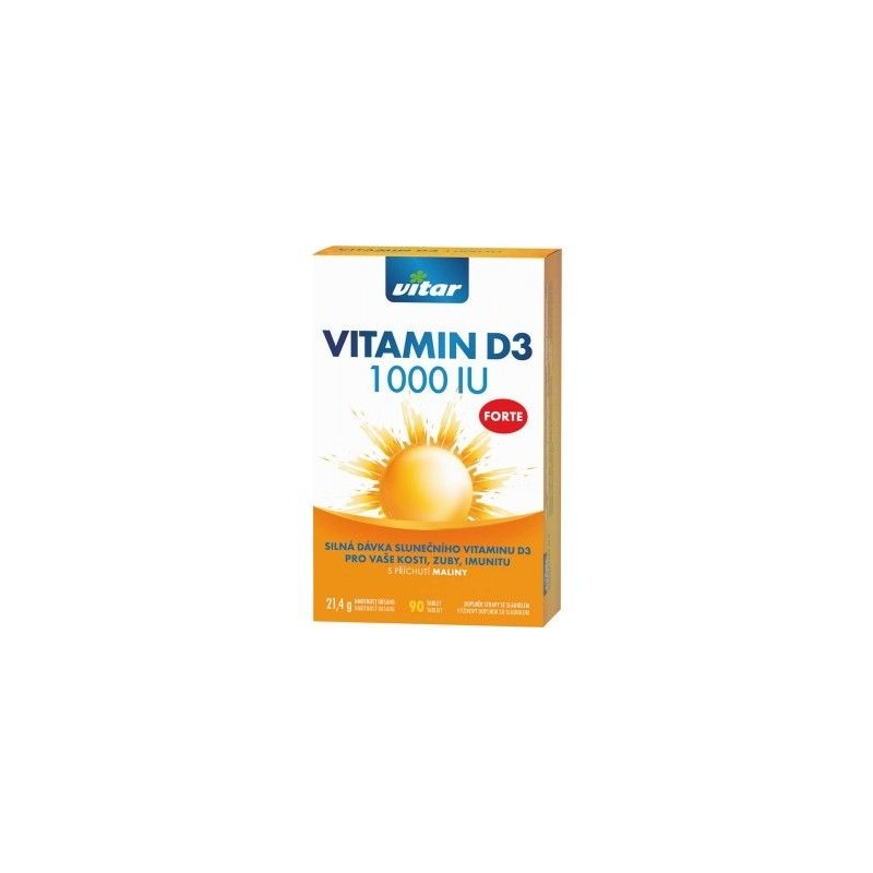 REVITAL Vitamin D3 1000 IU forte malina 90 tablet