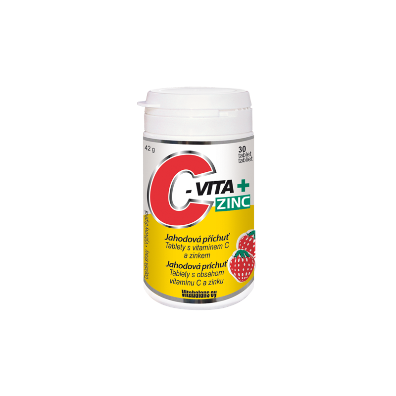 VITABALANS C-Vita + Zinc jahodová příchuť 30 tablet