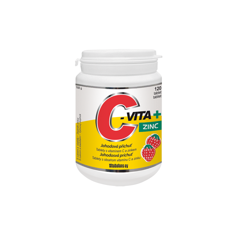 VITABALANS C-Vita + Zinc jahodová příchuť 120 tablet