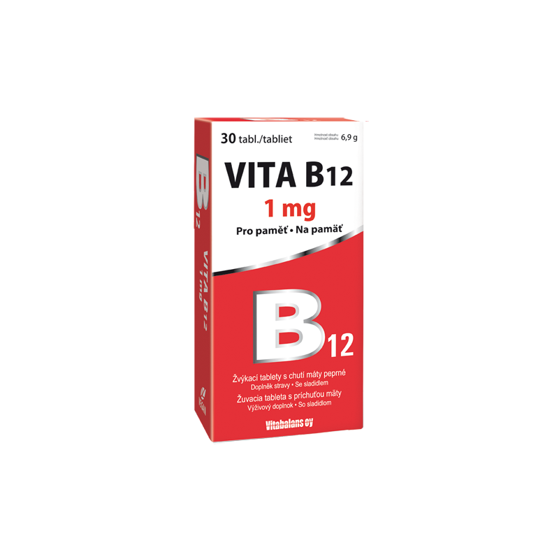 VITABALANS Vita B12 s chutí máty 30 žvýkacích tablet