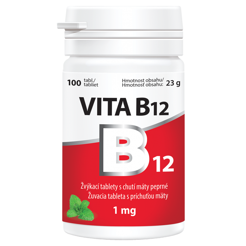 VITABALANS Vita B12 s chutí máty 100 žvýkacích tablet