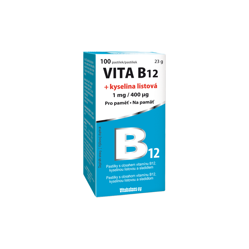 VITABALANS Vita B12 + kyselina listová 100 pastilek