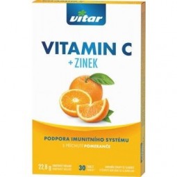 VITAR Vitamin C + zinek s příchutí pomeranče 30 tablet