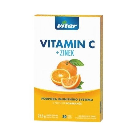 VITAR Vitamin C + zinek s příchutí pomeranče 30 tablet