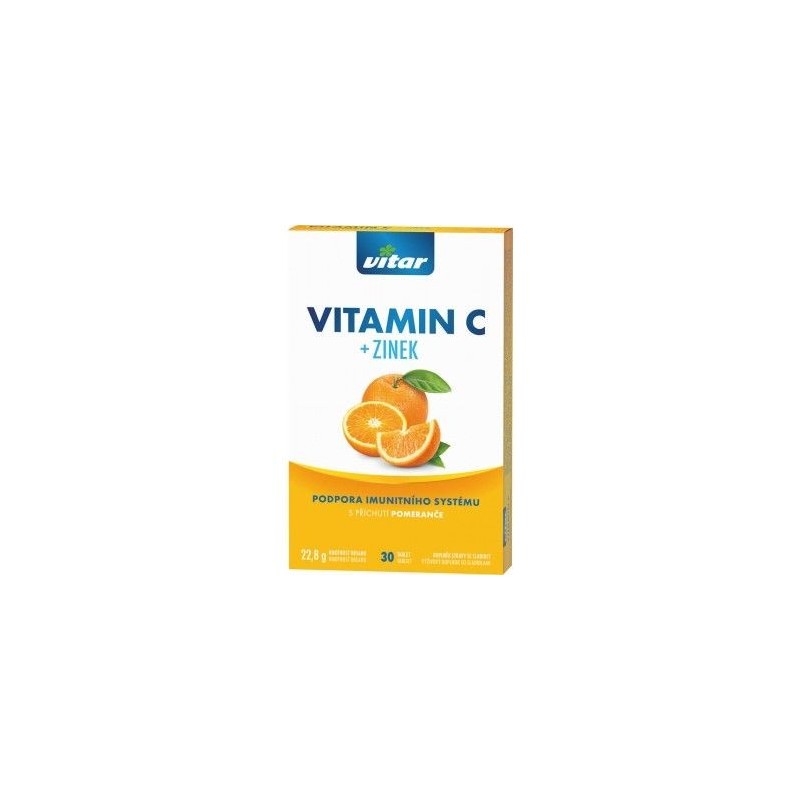 VITAR Vitamin C + zinek s příchutí pomeranče 30 tablet