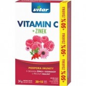 VITAR Vitamin C + zinek s příchutí maliny 30 + 15 tablet