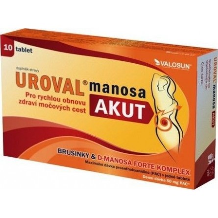 UROVAL Manosa akut 10 tablet