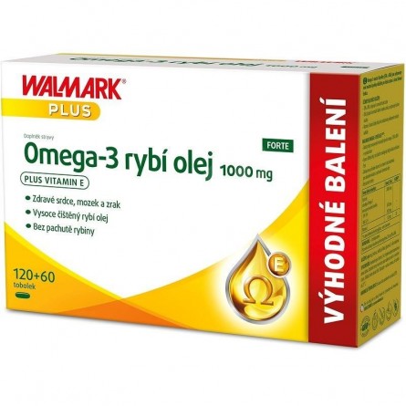 WALMARK Omega-3 rybí olej 1000 mg forte 120+60 tobolek