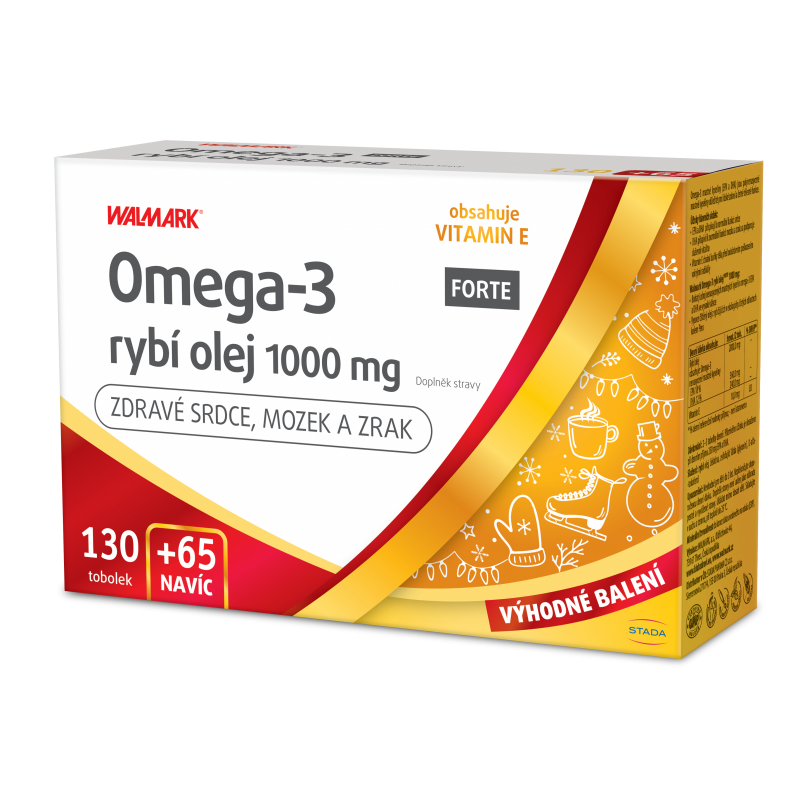 WALMARK Omega-3 rybí olej 1000 mg forte 130+65 tobolek