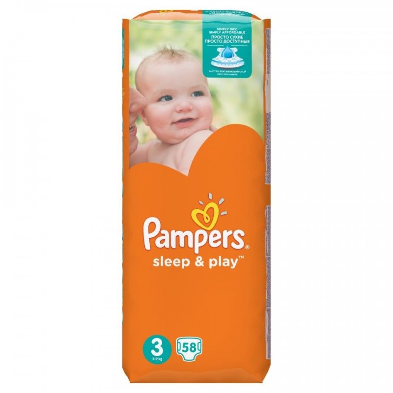 Pampers Sleep&Play 3 Midi 58 ks