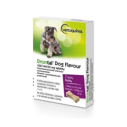 Drontal Dog Flavour 150/144/50 mg pro psy 2 tablety