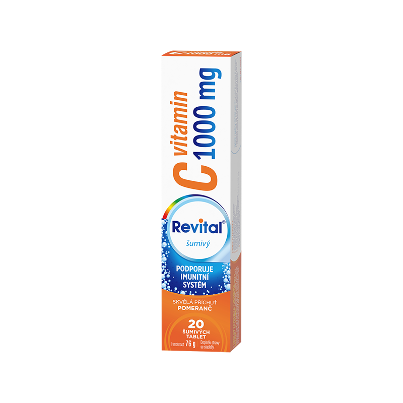 REVITAL Vitamin C 1000 mg pomeranč 20 šumivých tablet
