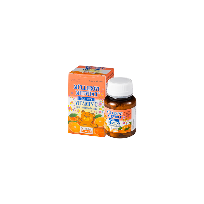 MÜLLEROVI MEDVÍDCI s příchutí mandarinky a vitaminem C 45 tablet