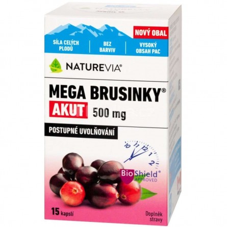 NATUREVIA Mega brusinky akut 15 kapslí