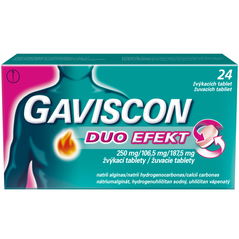 GAVISCON Duo Efekt Žvýkací tablety 24 tablet