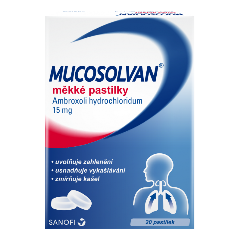 Mucosolvan 15 mg 20 měkkých pastilek