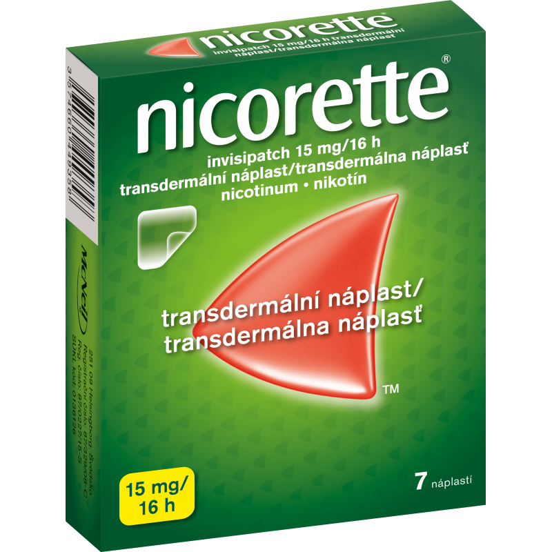 Nicorette invisipatch 15 mg/16 h transdermální náplast 7 ks