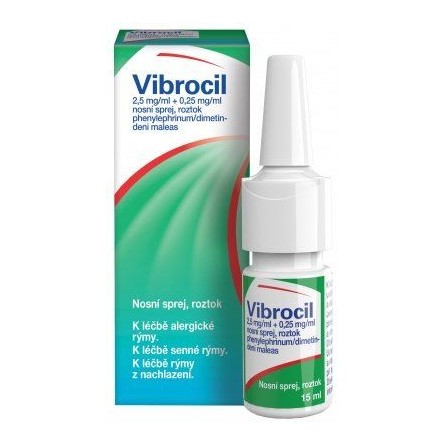 Vibrocil 2,5mg/ml+0,25mg/ml nosní sprej 15ml