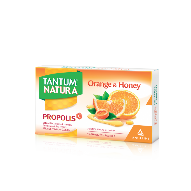 Tantum Natura Orange&Honey 15 gumových pastilek