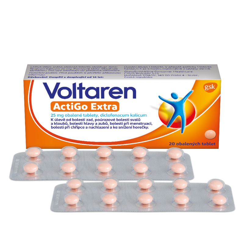 Voltaren Actigo Extra 25mg 20 obalených tablet