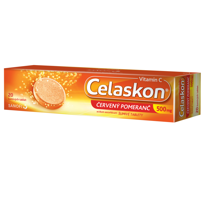 CELASKON 500 mg červený pomeranč 20 šumivých tablet