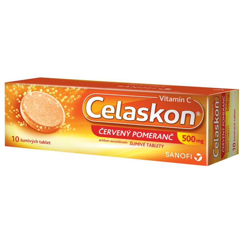 CELASKON 500 mg červený pomeranč 10 šumivých tablet