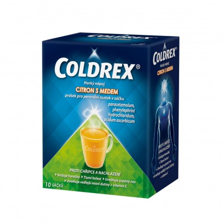COLDREX Horký nápoj citron s medem 10 sáčků