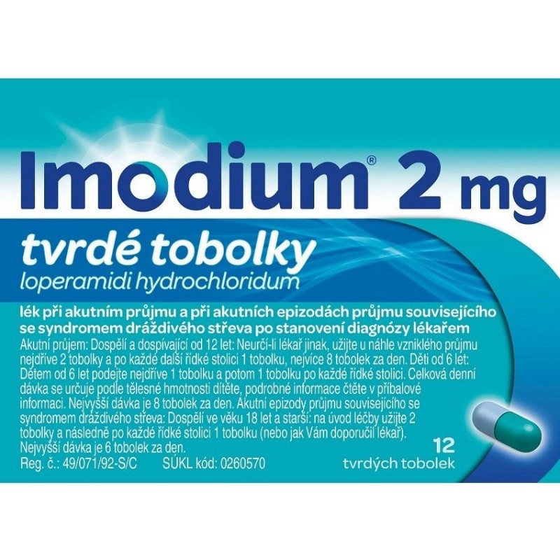 IMODIUM 2 mg 12 tvrdých tobolek