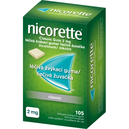 NICORETTE Classic Gum 2 mg 105 žvýkaček