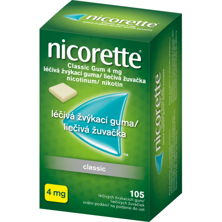 NICORETTE Classic Gum 4 mg 105 žvýkaček