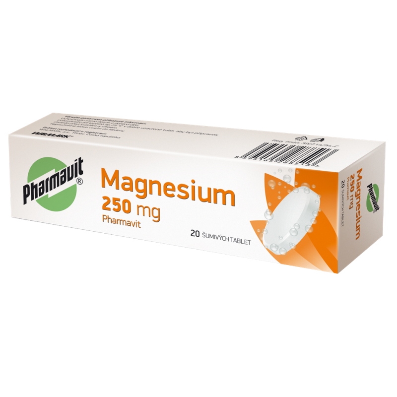 PHARMAVIT Magnesium 250 mg 20 šumivých tablet