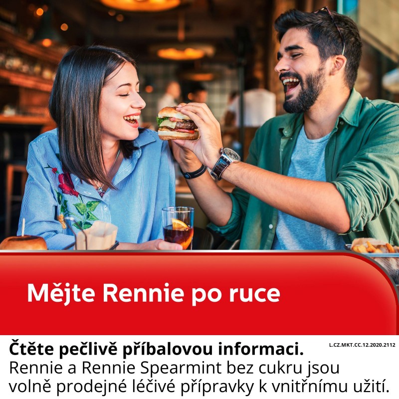 RENNIE Spearmint 680 mg/80 mg bez cukru 36 žvýkacích tablet