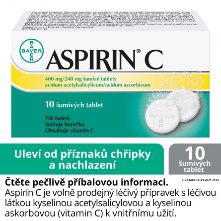 ASPIRIN C 400 mg/240 mg 10 šumivých tablet