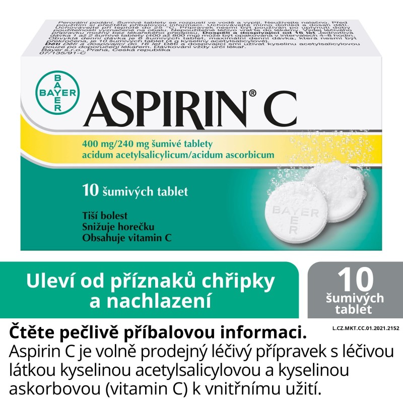 ASPIRIN C 400 mg/240 mg 10 šumivých tablet